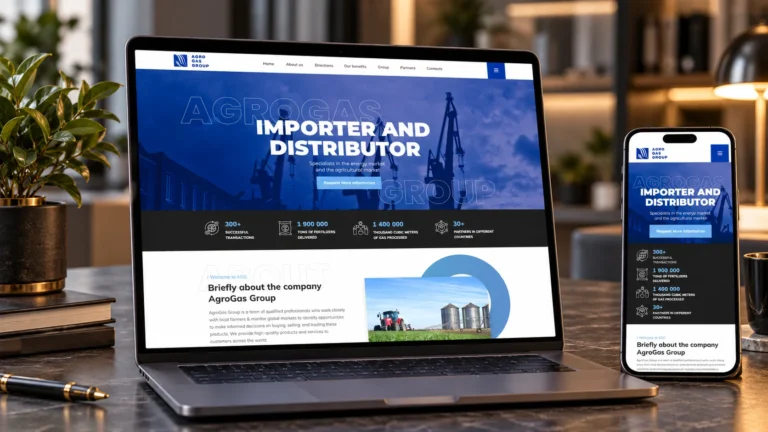 Корпоративний сайт Agro Gas Group — розробка Jupiter Design