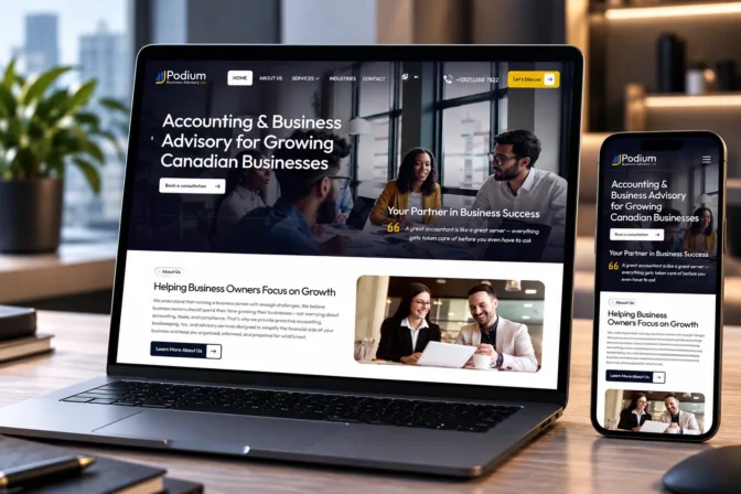 Розробка корпоративного сайту Podium Business Advisory у Канаді