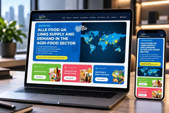 Розробка багатомовного B2B-сайту ALLE FOOD UA